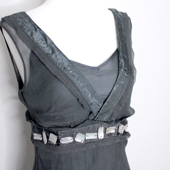 Part Two Denmark Two  in One Elegant Sleeveless Silk Grey Midi Dress Size EU 38 - Picture 5 of 12